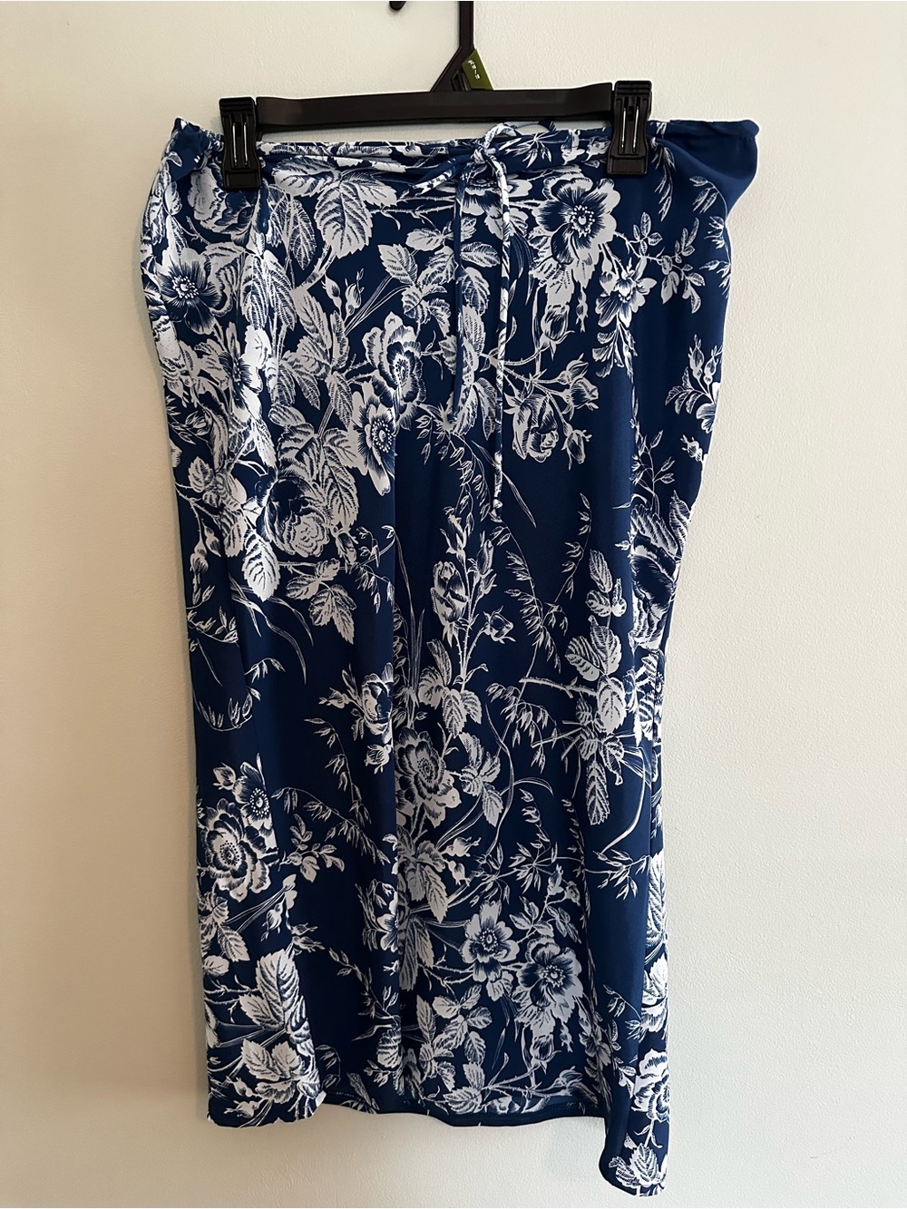Navy Blue Floral Maxi Skirt